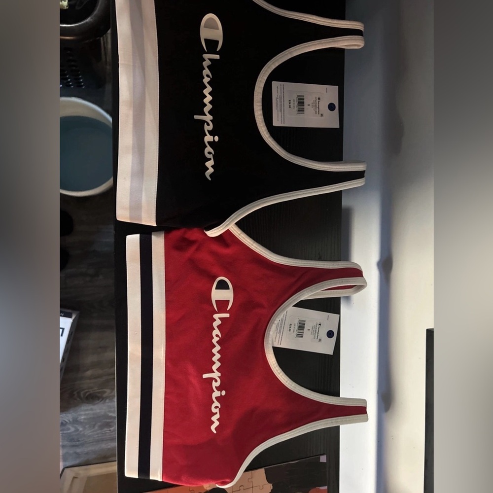 Champion Sports Bra Womens Retro Logo Elastic Band 2 pair size S